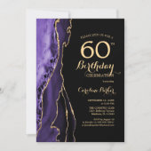 Invitation Purple Agate Or Noir 60e anniversaire (Devant)