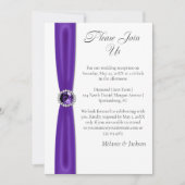 Invitation Purple Amethyst Satin Ribbon Jewel Reception Only (Devant)