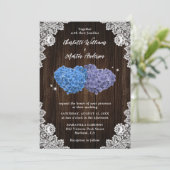 Invitation Purple and Blue Rustic Floral Wedding (Debout devant)