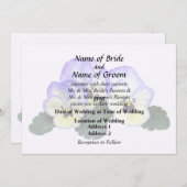 Invitation Purple and Cream Pansies (Devant / Derrière)