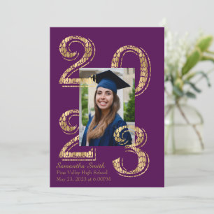 Invitation Purple and Gold 2023 - Diplôme photo