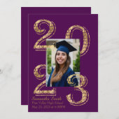Invitation Purple and Gold 2023 - Diplôme photo (Devant / Derrière)