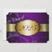 Invitation Purple and Gold 2025 Graduation Party (Devant)