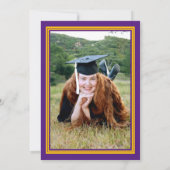Invitation Purple and Gold Photo Graduation Party (Dos)