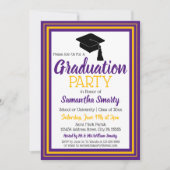 Invitation Purple and Gold Photo Graduation Party (Devant)