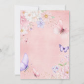 Invitation Purple and Pink Floral Butterfly 80th Birthday (Dos)