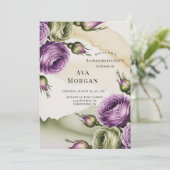 Invitation Purple and Sage Green Roses Bachelorette Party (Debout devant)
