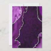 Invitation Purple and Silver Agate Marble Save The Date (Dos)