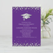 Invitation Purple and Silver Graduation (Debout devant)