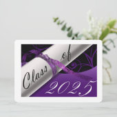Invitation Purple and White Graduation Party (Debout devant)