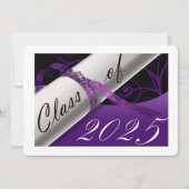 Invitation Purple and White Graduation Party (Devant)