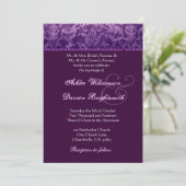 Invitation Purple and White Grunge Mariage damassé Ver 001 (Debout devant)