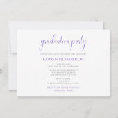 Invitation Purple and White Simple Photo Graduation Party (Dos)