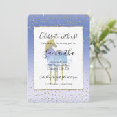 Invitation Purple Aqua Gold Parties scintillant Unicorn (Debout devant)