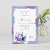 Invitation Purple Aquarelle Cristal douche nuptiale 3963 (Debout devant)