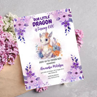 Purple Aquarelle Dragon Bébé 1er Anniversaire