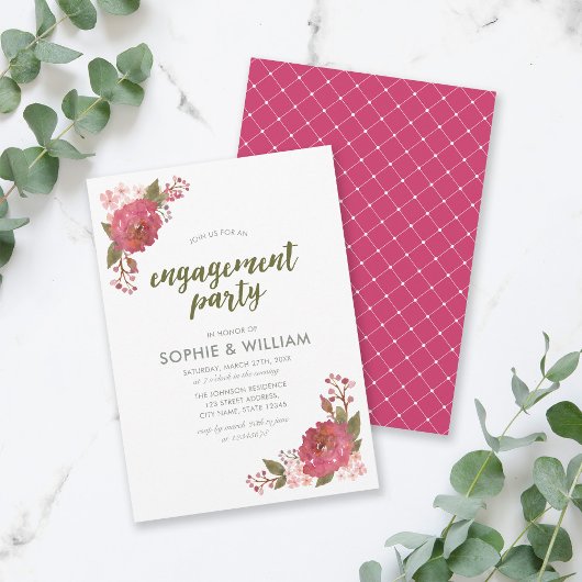 Invitation Purple Aquarelle Florale