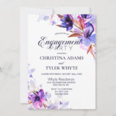 Invitation Purple Aquarelle Florale (Devant)