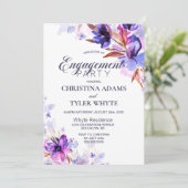 Invitation Purple Aquarelle Florale (Debout devant)