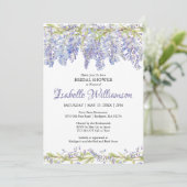Invitation Purple Aquarelle Florale Douche nuptiale Invitatio (Debout devant)