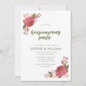 Invitation Purple Aquarelle Florale Fête de réchauffement de (Devant)