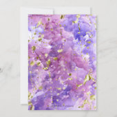 Invitation Purple Aquarelle Gold Splatter Graduation Party (Dos)