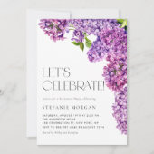 Invitation Purple Aquarelle Lilac Fleurs de retraite (Devant)