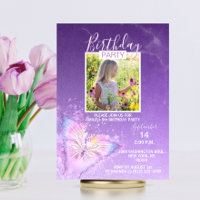 Purple Aquarelle Papillon Fille Anniversaire | PHO
