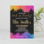 Invitation Purple Art dans la peinture de fête Anniversaire I (Debout devant)