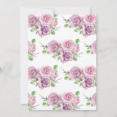 Invitation Purple Baby Girl Douche Invitations, Fleur violet (Dos)