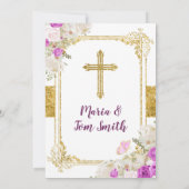 Invitation Purple Baptême Garçon Et Fille Et Troisième Annive (Dos)