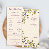 Invitation Purple Berry & Greenery Wedding Program Card