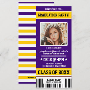 Invitation Purple Billet de la fête sportive Jaune