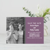 Invitation Purple Binary Code Photo Enregistrer la date Invit (Debout devant)
