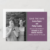 Invitation Purple Binary Code Photo Enregistrer la date Invit (Devant / Derrière)