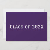 Invitation Purple/Black Casquette & Gown Graduation Invitatio (Dos)