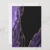 Invitation Purple Black Gold Agate Surprise 40e anniversaire (Dos)