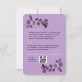 Invitation Purple Black Rose Goth Détails du Mariage (Dos)