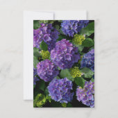 Invitation Purple bleu perwinkle magenta hydrangeas Mariage (Dos)