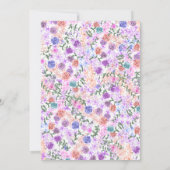 Invitation Purple, Bleu, Rose, Peach Rose Mariage Wreath (Dos)