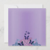 Invitation Purple & Bleu Shimmer Butterfly Sweet 16 Invitatio (Dos)
