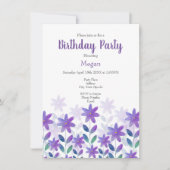 Invitation Purple bleu vert aquarelle Jardin Invitat (Devant)