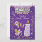 Invitation Purple Bling Parties scintillant Bébé Douche Invit (Dos)