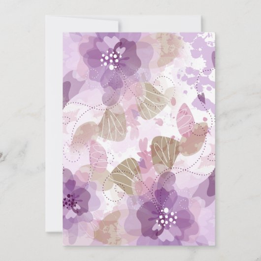 Invitation Purple Blossoms Fête des Mères Brunch (Dos)