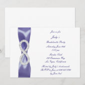 Invitation Purple Blue Diamond Infinie Bachelorette Party (Devant / Derrière)