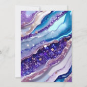 Invitation Purple Blue Glitter Marble Elegant Wedding (Dos)