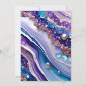 Invitation Purple Blue Glitter Marble Elegant Wedding (Dos)