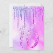 Invitation Purple Blue Holographic Parties scintillant Drips (Dos)