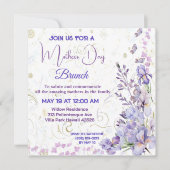 Invitation Purple Blue Iris mignon papillon Fête des mères Br (Devant)