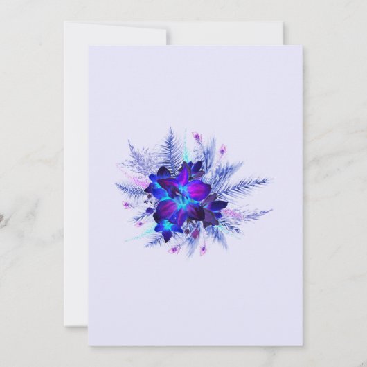 Invitation Purple Blue Orchid Wedding Enregistrer la date Inv (Dos)